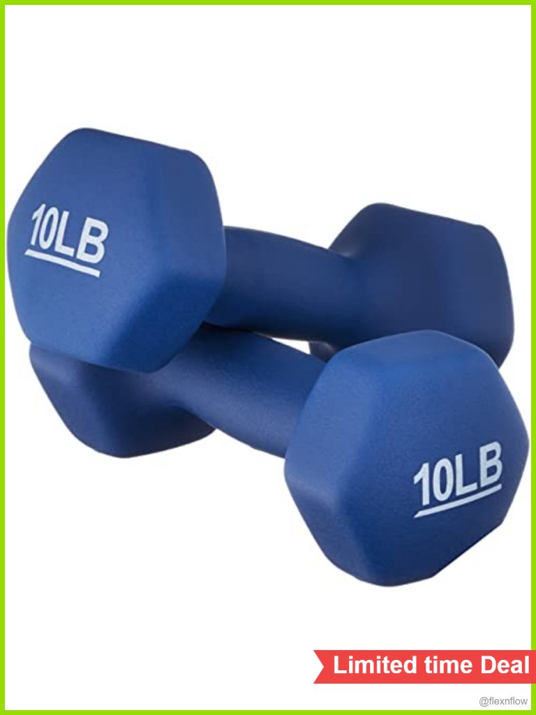 10 Lb Neoprene Dumbbell Hand Weights Set Of 2 Muscle Toning Exercise